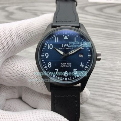 IWC Mark XVII Le Petit Prince Replica Watch Black Case Blue Dial